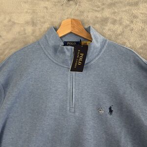 Polo Ralph Lauren Estate Rib Quarter Zip Pullover Mens XXL Blue NWT $125
